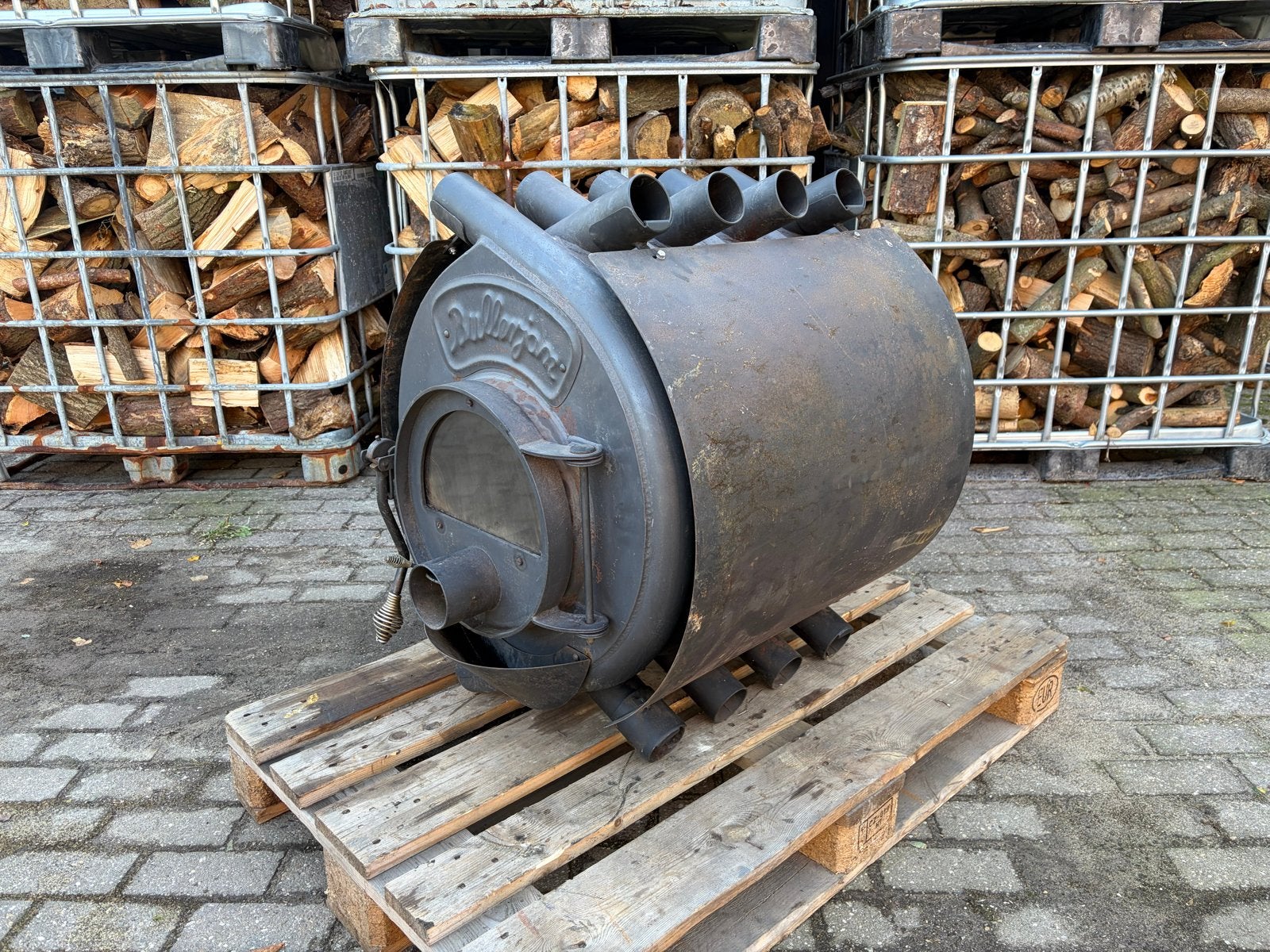Bullerjan 02 14kW Houtkachel, Huis en Inrichting, Ophalen, Gebruikt, Houtkachel, Vrijstaand