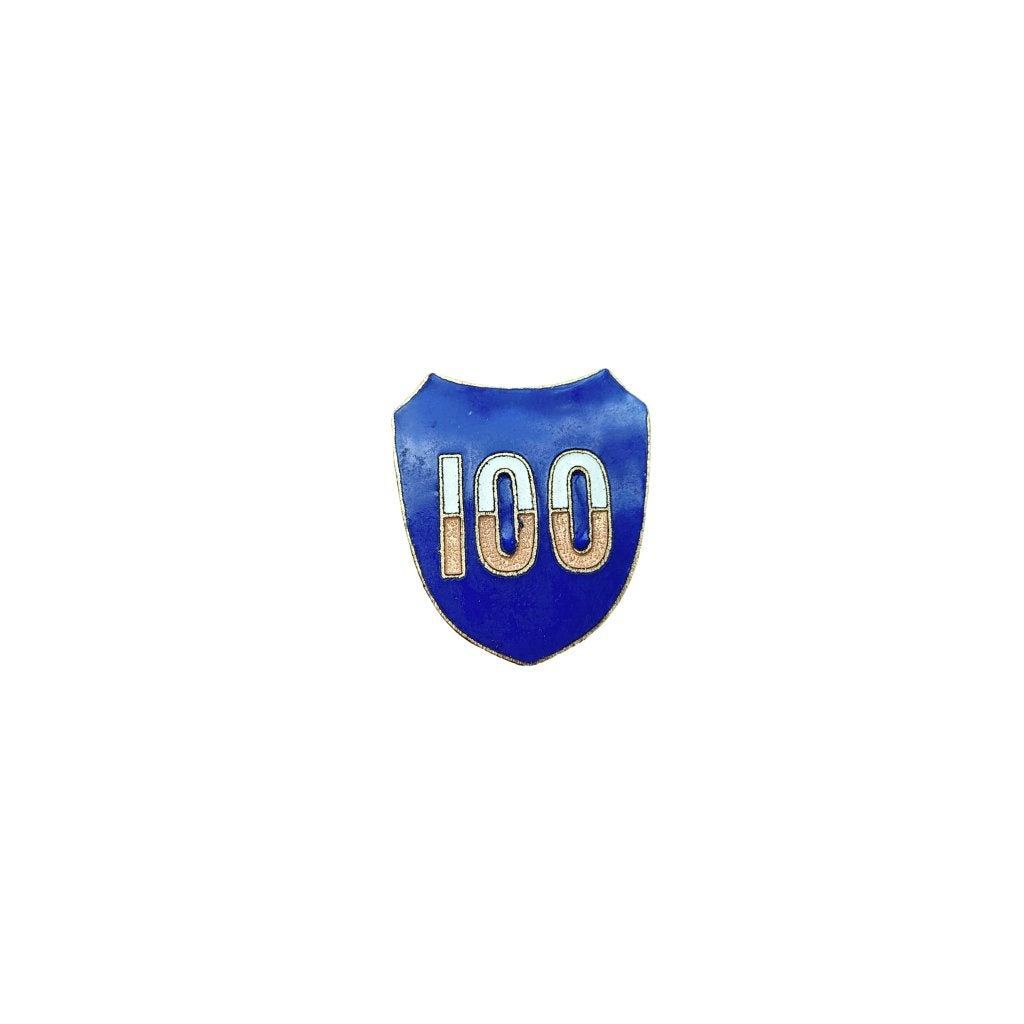 WWII US DUI Pin 100th Infantry Division, Verzamelen, Militaria | Tweede Wereldoorlog, Ophalen of Verzenden, Amerika, Embleem of Badge