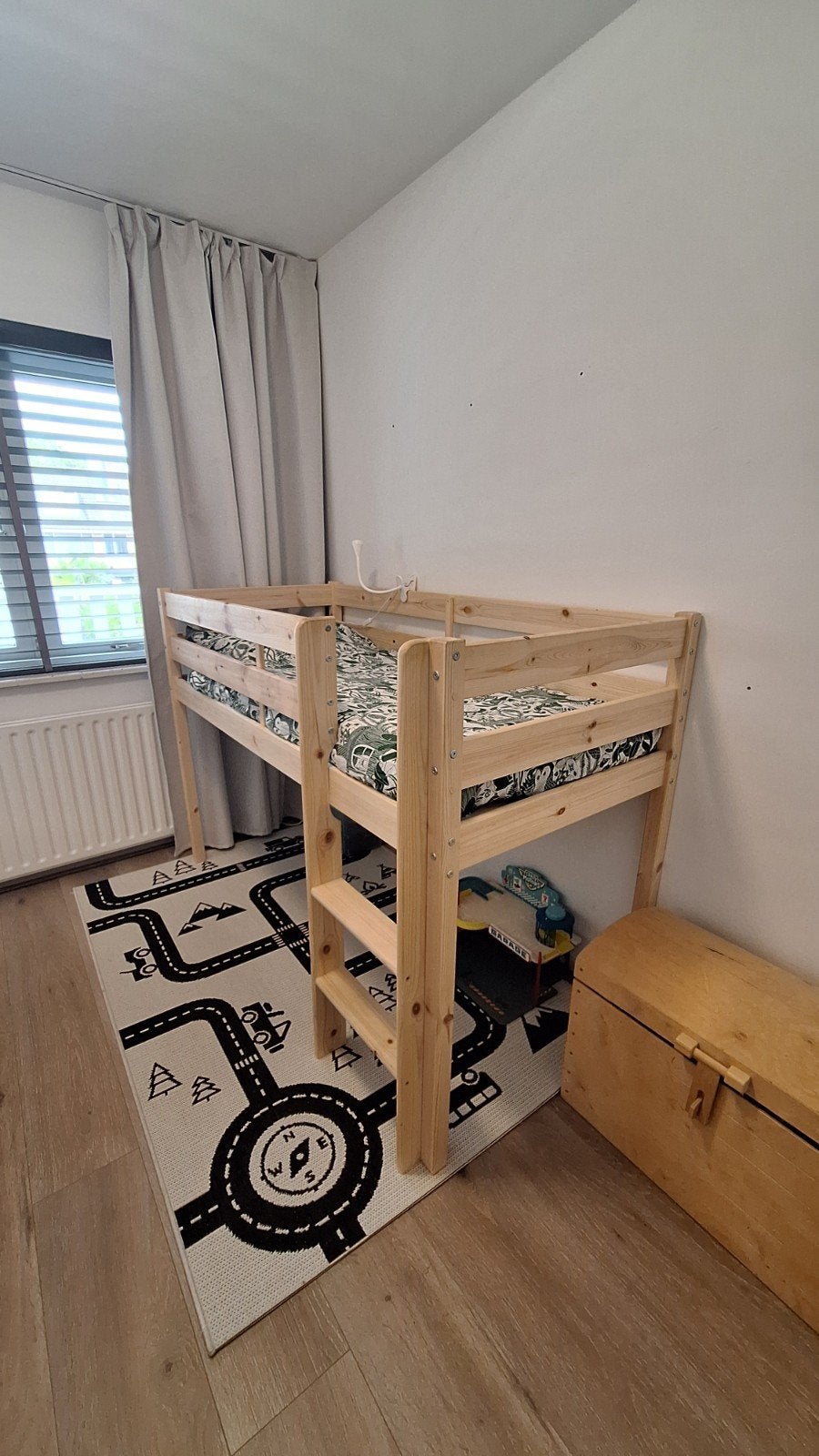 Houten Halfhoogslaper - Zeer Goede Staat, Ophalen, Minder dan 160 cm, 190 cm of minder, Zo goed als nieuw
