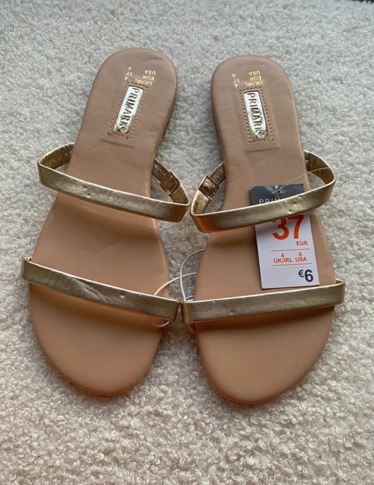 Primark Gouden Sandalen Maat 37 - Nieuw met kaartje, Overige kleuren, Nieuw, Sandalen of Muiltjes, Ophalen of Verzenden