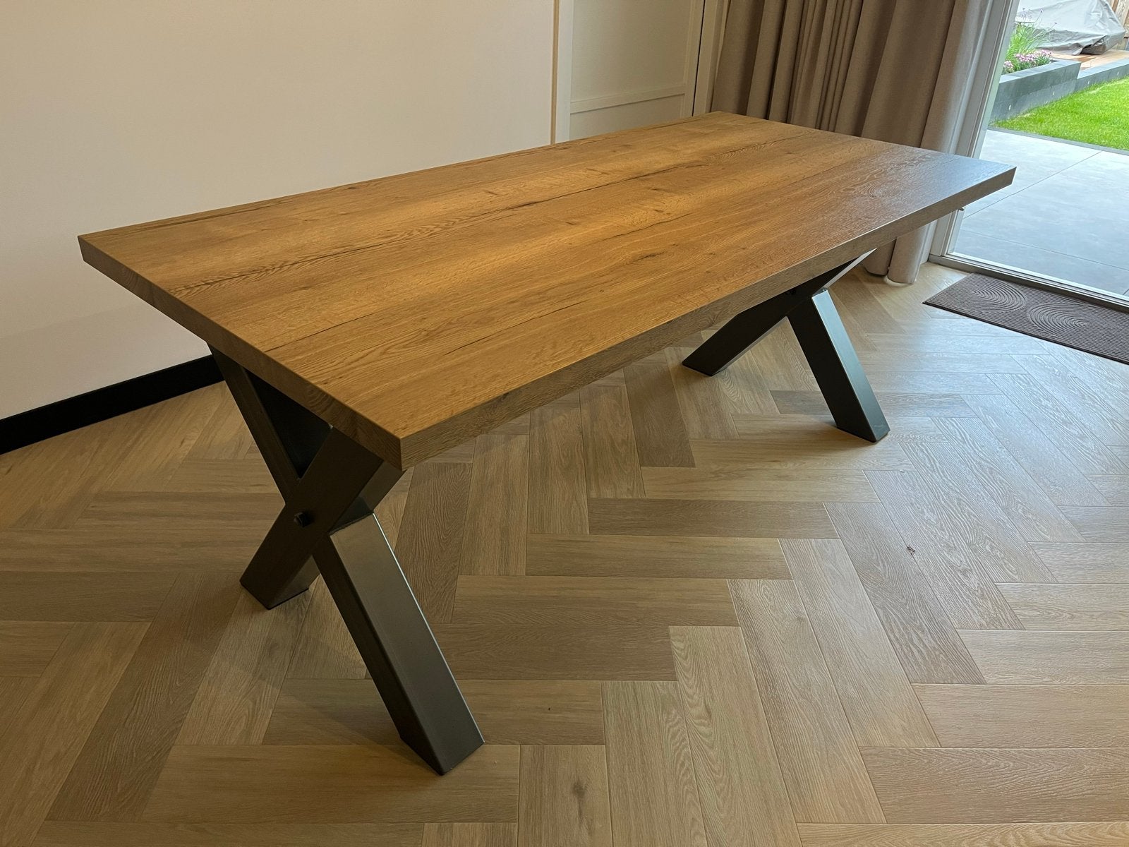 Eetkamertafel 90x190cm, Ophalen, 50 tot 100 cm, Zo goed als nieuw, 150 tot 200 cm