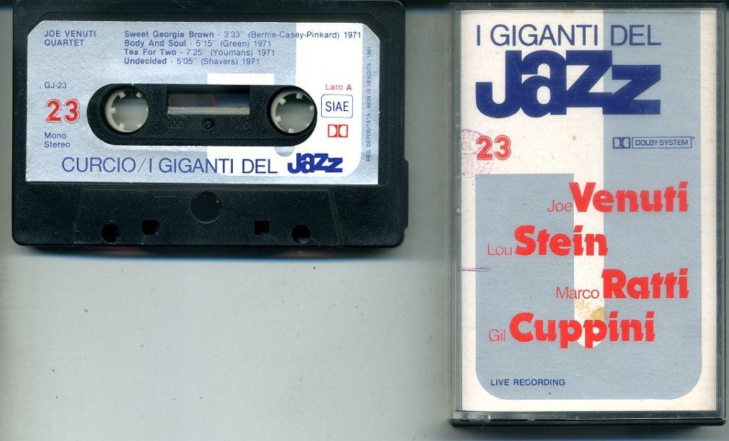 Joe Venuti Quartet I Giganti Del Jazz 23 cassette 1981 ZGAN, Cd's en Dvd's, Cassettebandjes, 1 bandje, Ophalen of Verzenden, Zo goed als nieuw