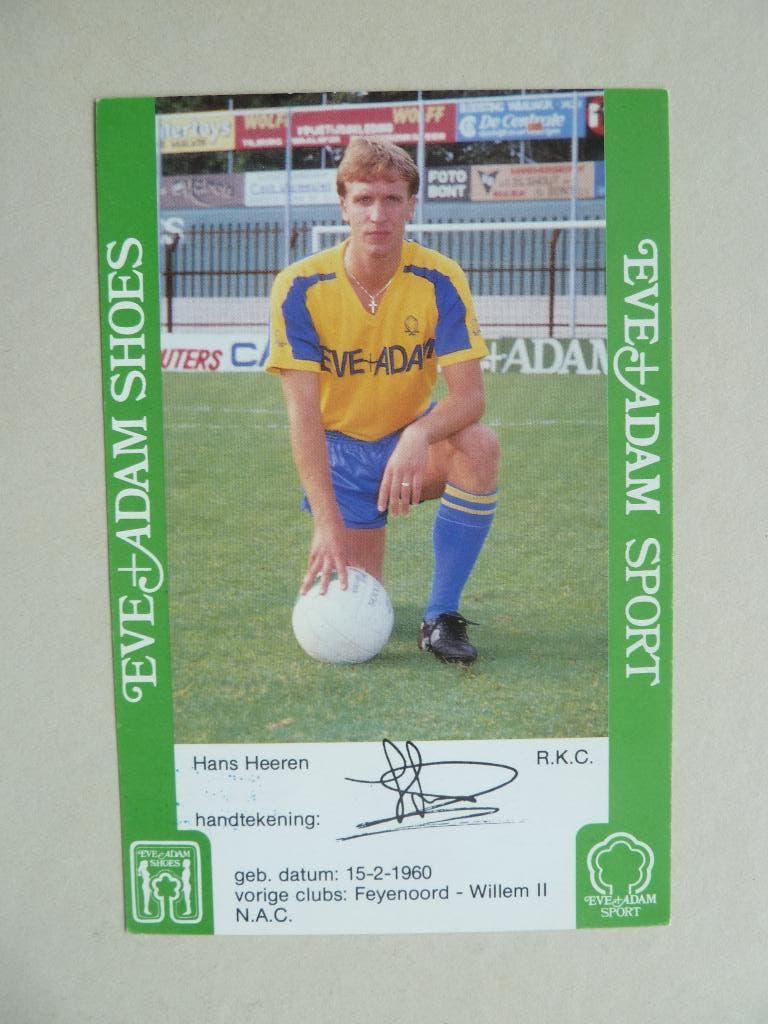 Spelerskaart. Hans.Heeren.  RKC. 1985/1986, Ophalen of Verzenden, Zo goed als nieuw, Overige binnenlandse clubs, Spelerskaart