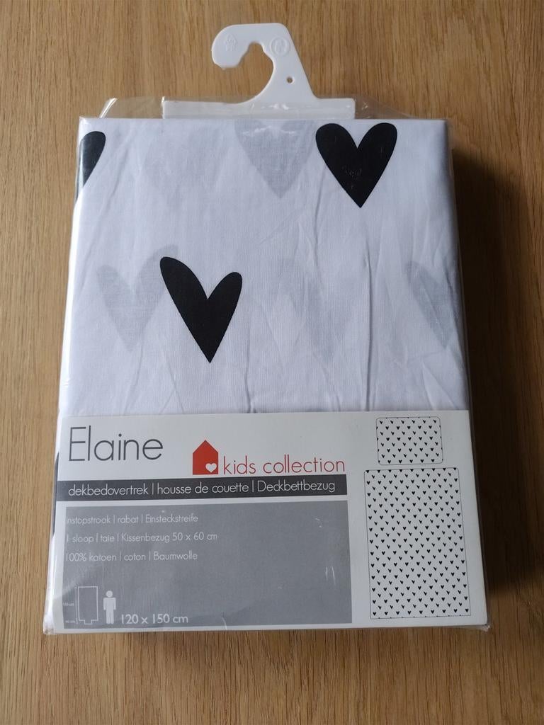 Nieuw!!! Dekbedovertrek 120x150 cm Elaine kids, Jongetje of Meisje, Wit, Dekbedovertrek, Nieuw