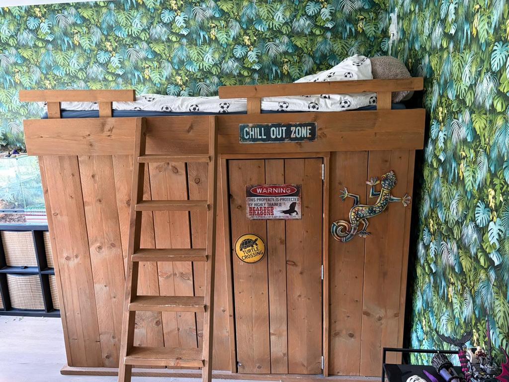 Steigerhouten bed, Ophalen of Verzenden, Zo goed als nieuw