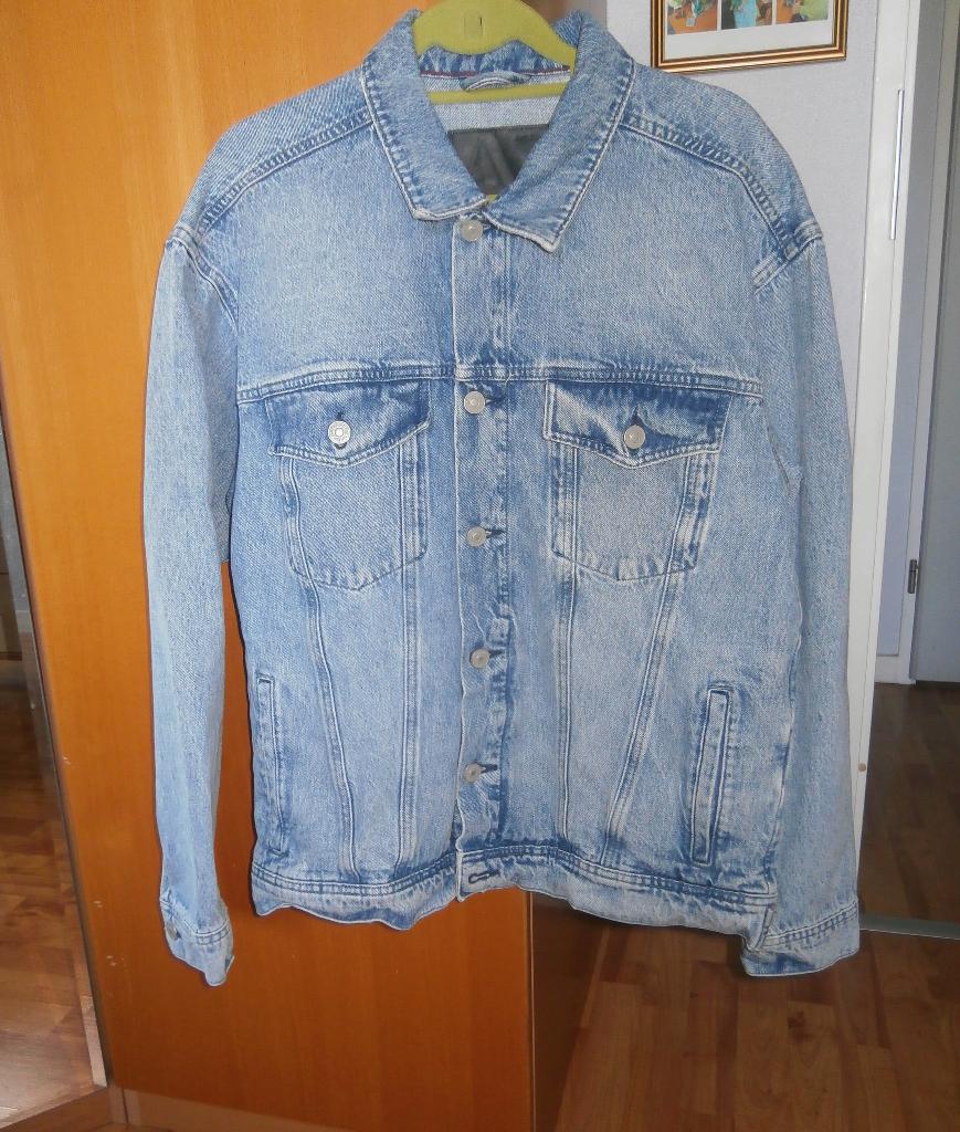 Mooi Denim jasje Anti Blue mt L met Art print (The Sting) gs, Maat 52/54 (L), Blauw, Ophalen of Verzenden, Zo goed als nieuw