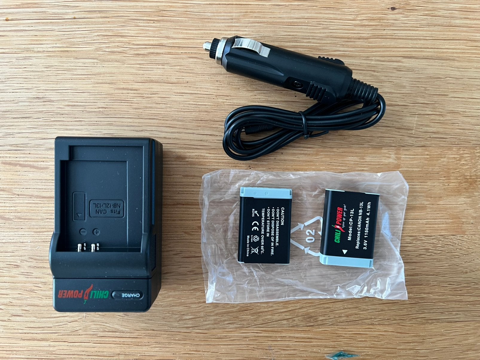 2 x NB-13L accu's voor Canon - incl. (auto)oplader, Audio, Tv en Foto, Fotografie | Accu's en Batterijen, Zo goed als nieuw, Overige typen