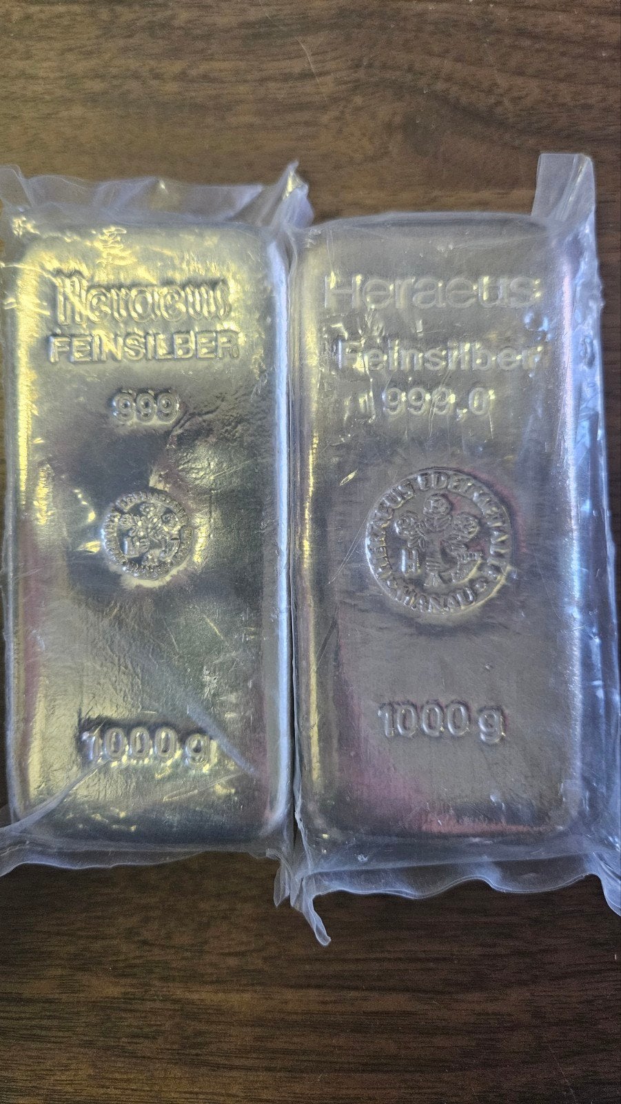 2 x1 kilo heraeus, Ophalen of Verzenden, Zilver