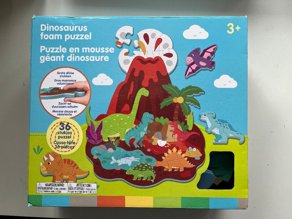 Dinosaurus foam puzzel - 36 stukjes, Ophalen of Verzenden, 10 tot 50 stukjes, Nieuw, 2 tot 4 jaar