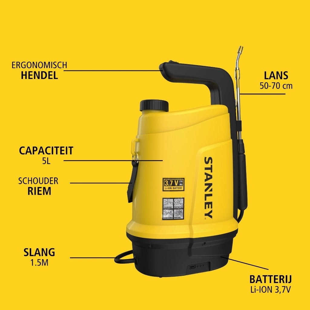 STANLEY drukspuit 5 Liter (ACCU) | GRATIS VERZENDING, Tuin en Terras, ., Nieuw, Ophalen of Verzenden, .