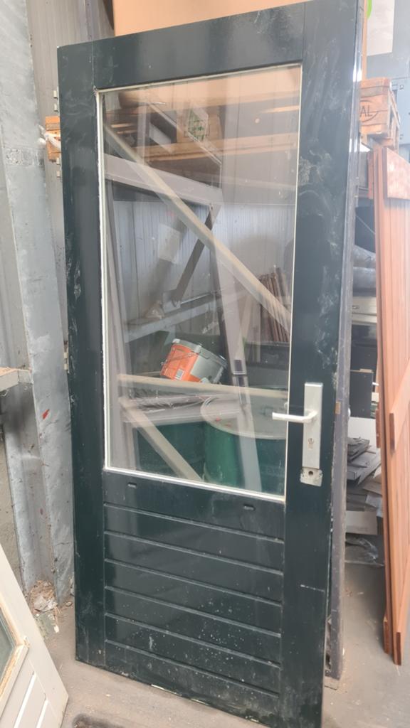 Voordeur en achterdeur met glas, Doe-het-zelf en Verbouw, Deuren en Horren, Ophalen, Gebruikt, 80 tot 100 cm, Buitendeur