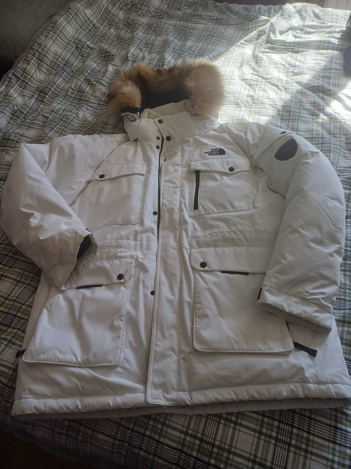 The North face winterjas, Ophalen of Verzenden, Zo goed als nieuw, Wit