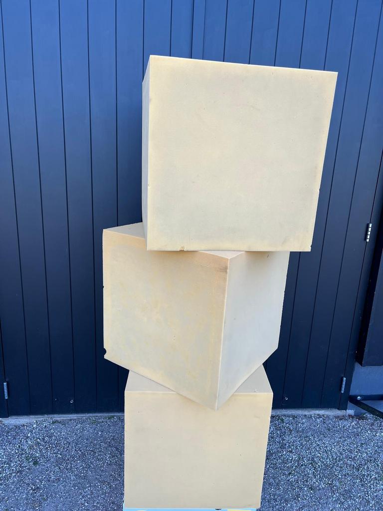 Zitpoefen/zitblokken, 3 schuimblokken voor zelf bekleden, Ophalen, Overige materialen, Zo goed als nieuw, 50 tot 75 cm