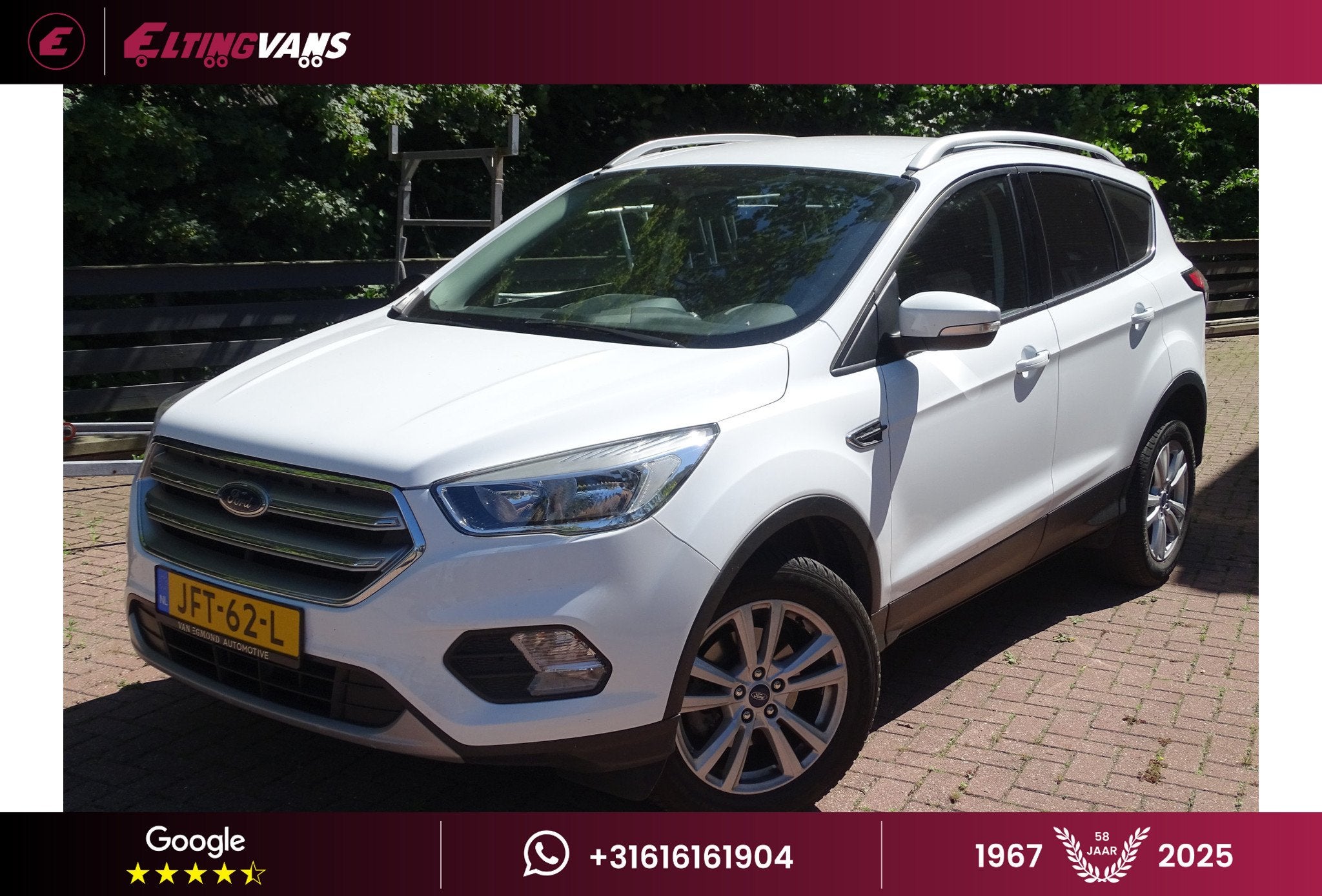 Ford Kuga 1.5 EcoBoost ST Line (bj 2018), Voorwielaandrijving, Stof, 4 cilinders, Wit