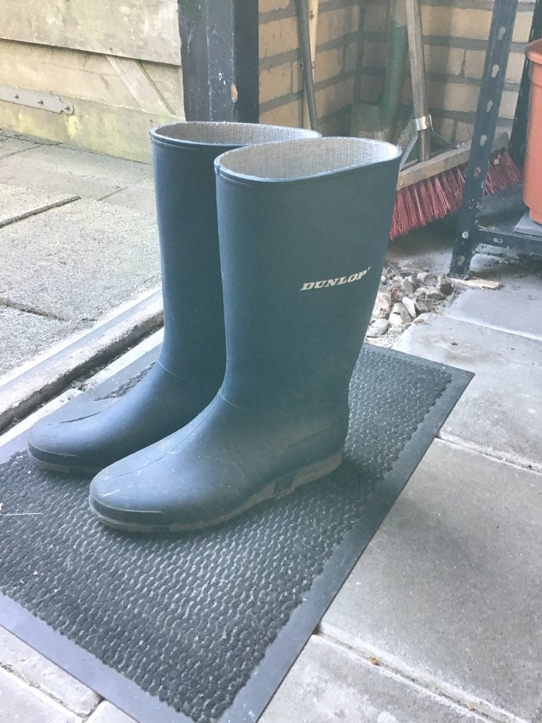 Regenlaarzen dames Dunlop maat 40, Hoge laarzen, Blauw, Ophalen of Verzenden, Gedragen