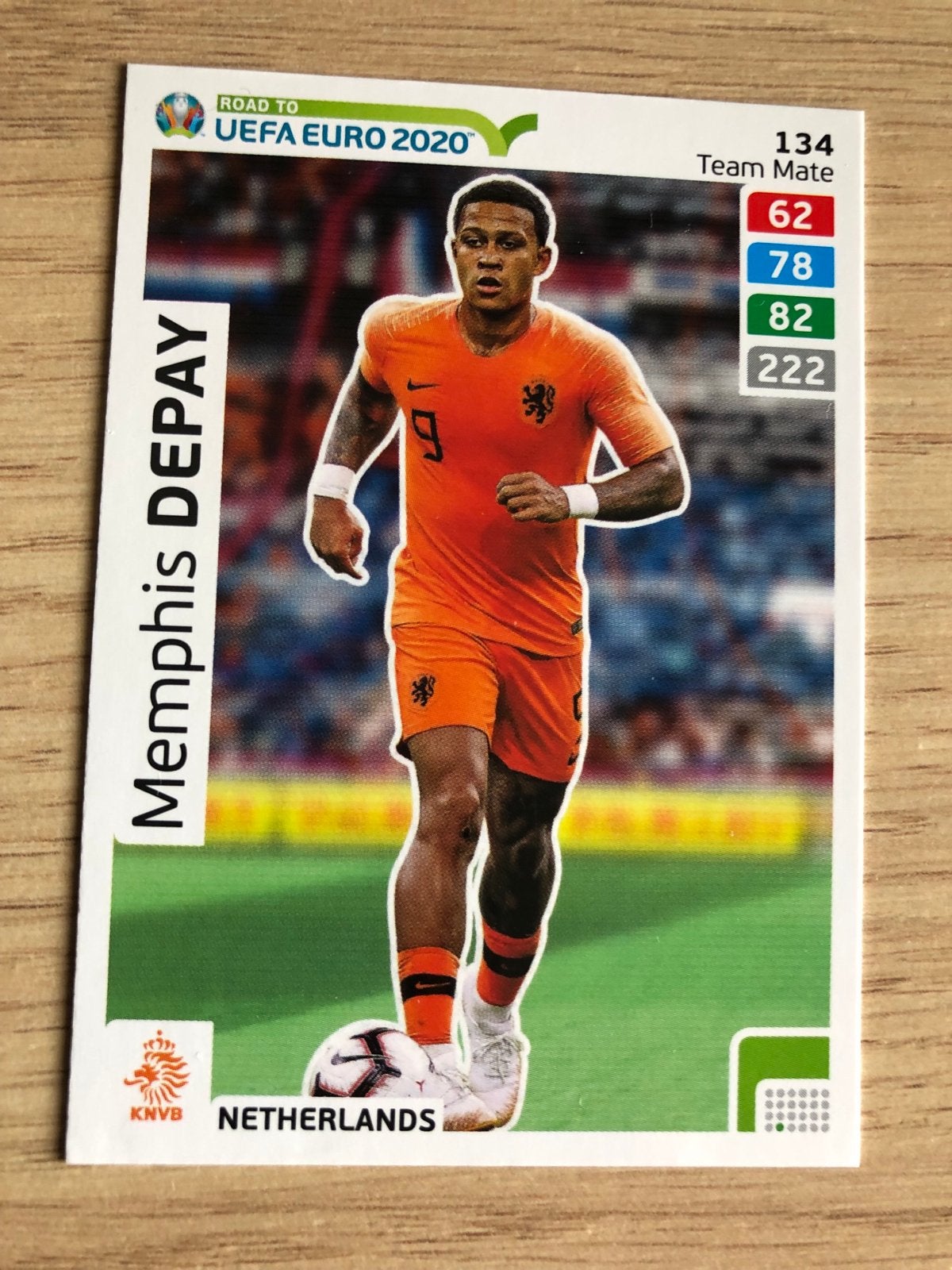 Panini & Topps voetbalplaatjes Memphis Depay, Ophalen of Verzenden, Zo goed als nieuw, Buitenlandse clubs, Spelerskaart