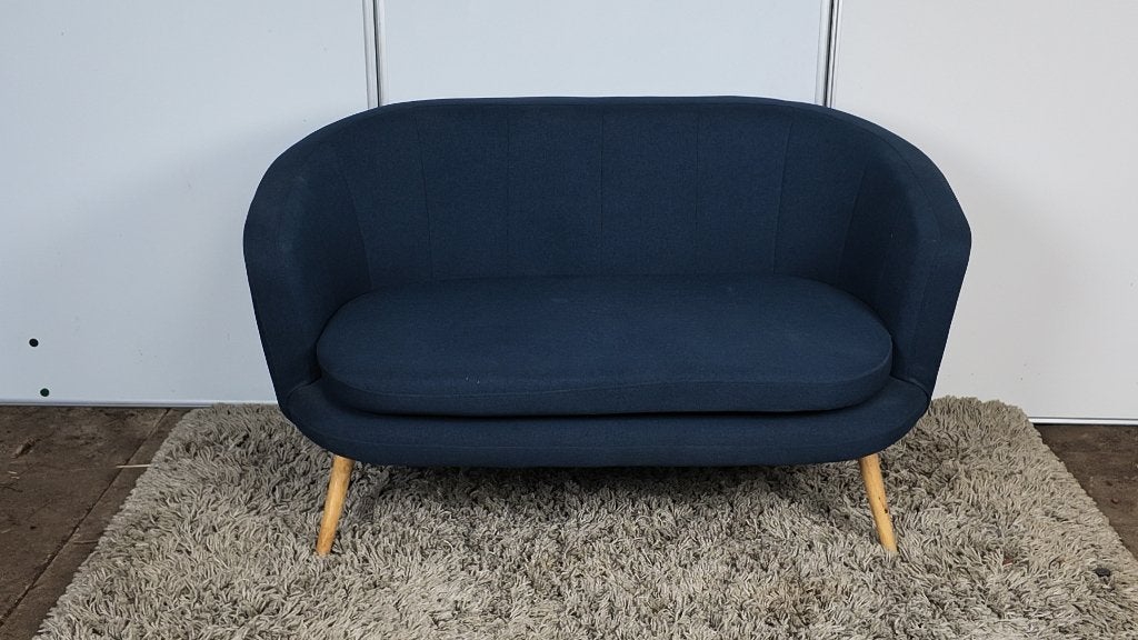 JYSK GISTRUP bankstel donkerblauw – 2-zits en 3-zits, Ophalen, Gebruikt, 75 tot 100 cm, Rechte bank