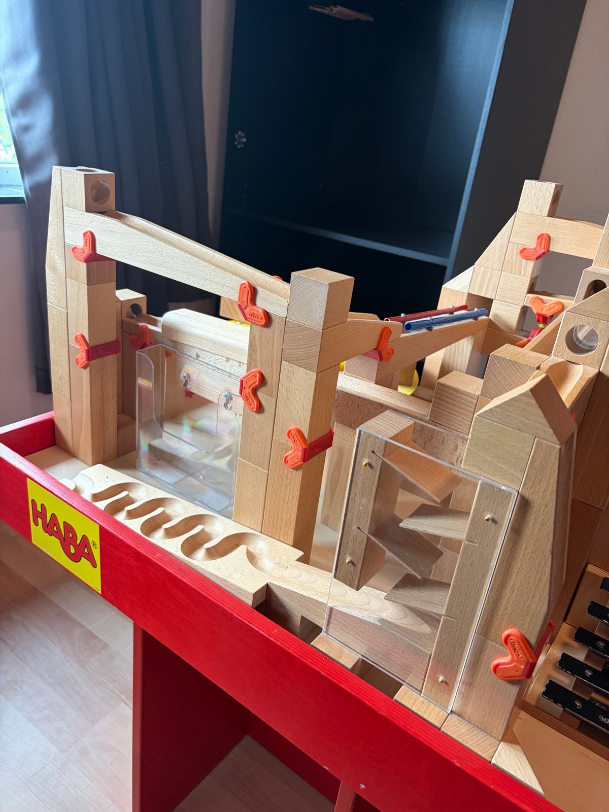 Haba Knikkerbaan op Tafel - Compleet en Educatief, Ophalen, Zo goed als nieuw, Bouwen