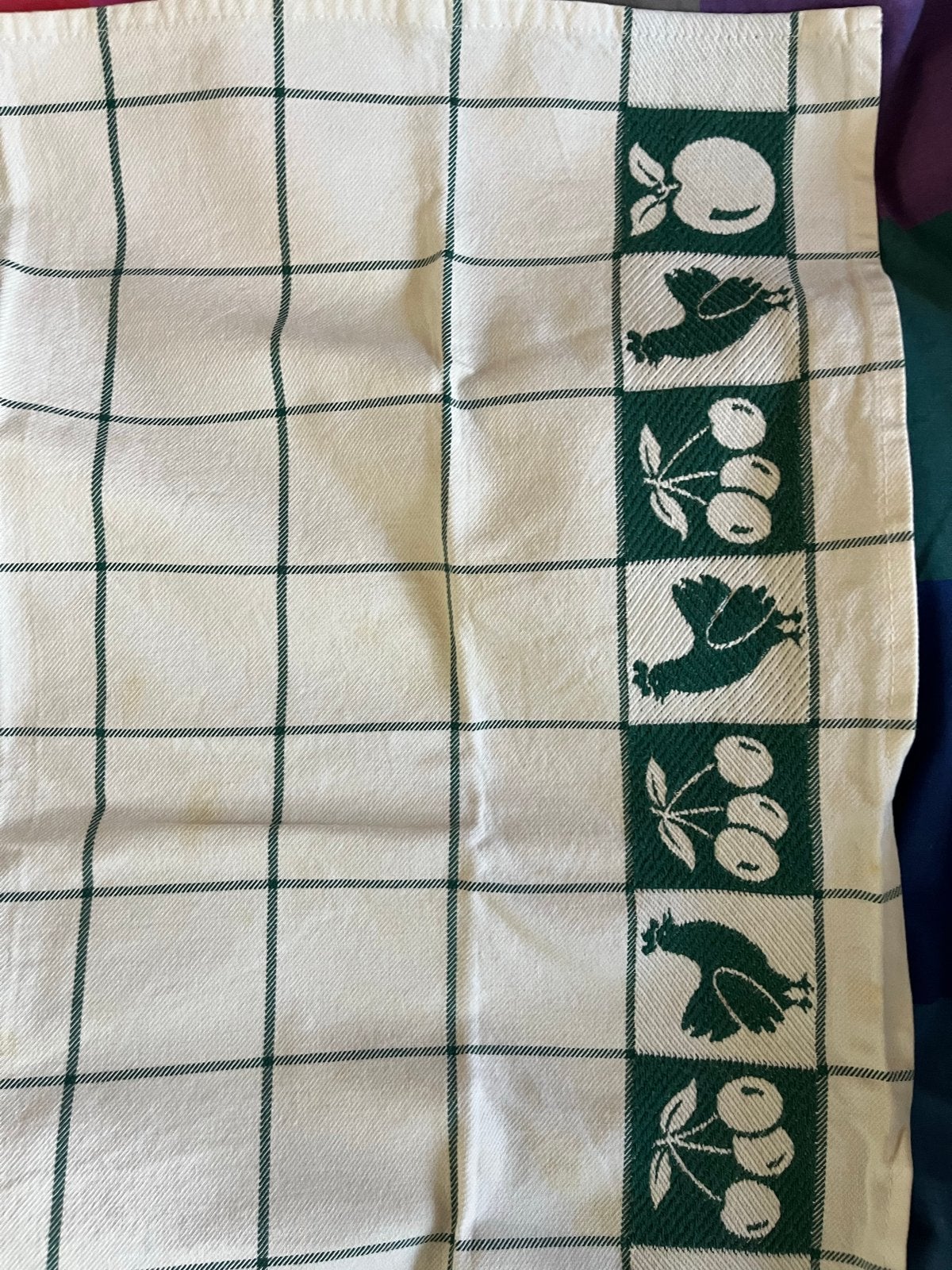 Elias theedoeken - 2 stuks - Groen/Wit geruit met kipjes, Huis en Inrichting, Keuken | Textiel, Gebruikt, Overige merken, Wasbaar