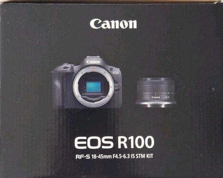 CANON EOS R100 + RF-S 18-45mm STM KIT. Inc. flitser., Ophalen of Verzenden, Zo goed als nieuw, Canon