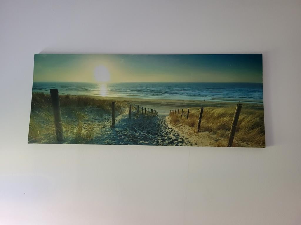 GRATIS SCHILDERIJ  ZEE, STRAND ONDERGAANDE ZON,, Ophalen