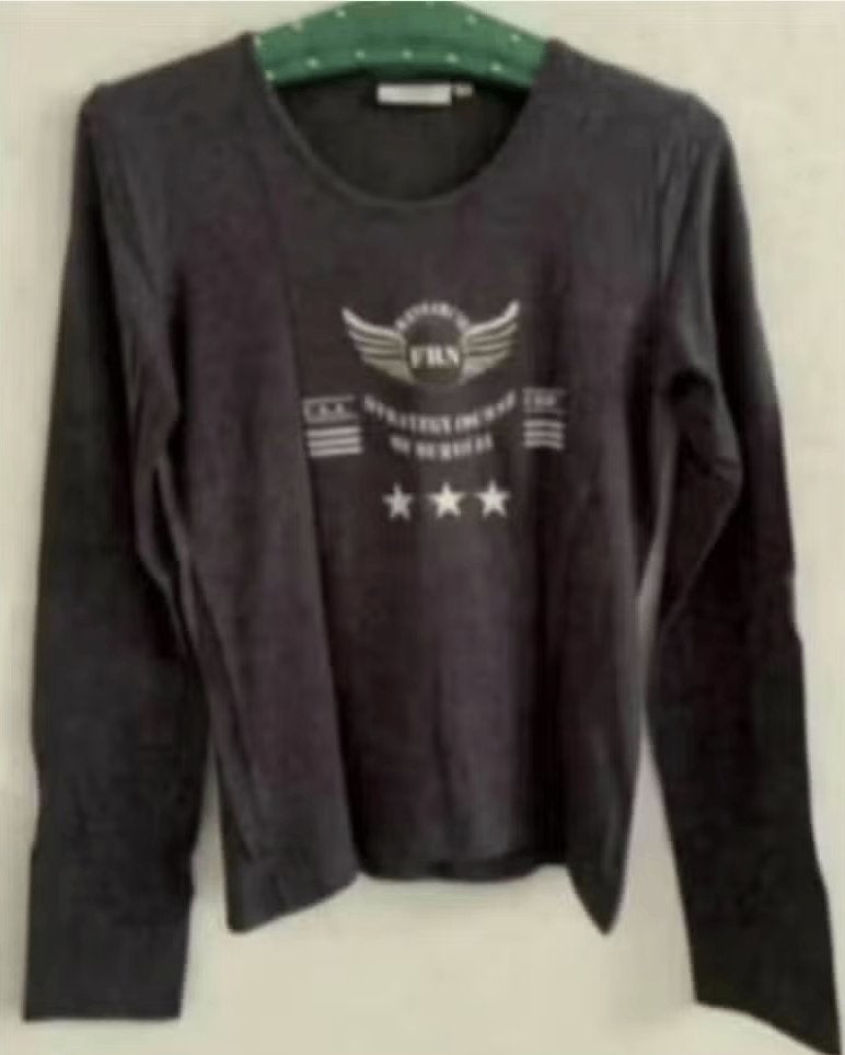 Grijze top lange mouw; FRN; maat M; grijs shirt, longsleeve, Maat 38/40 (M), Ophalen of Verzenden, Zo goed als nieuw, Lange mouw