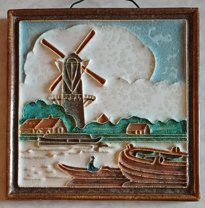 Cloisonne tegel van de porceleyne fles, Ophalen of Verzenden