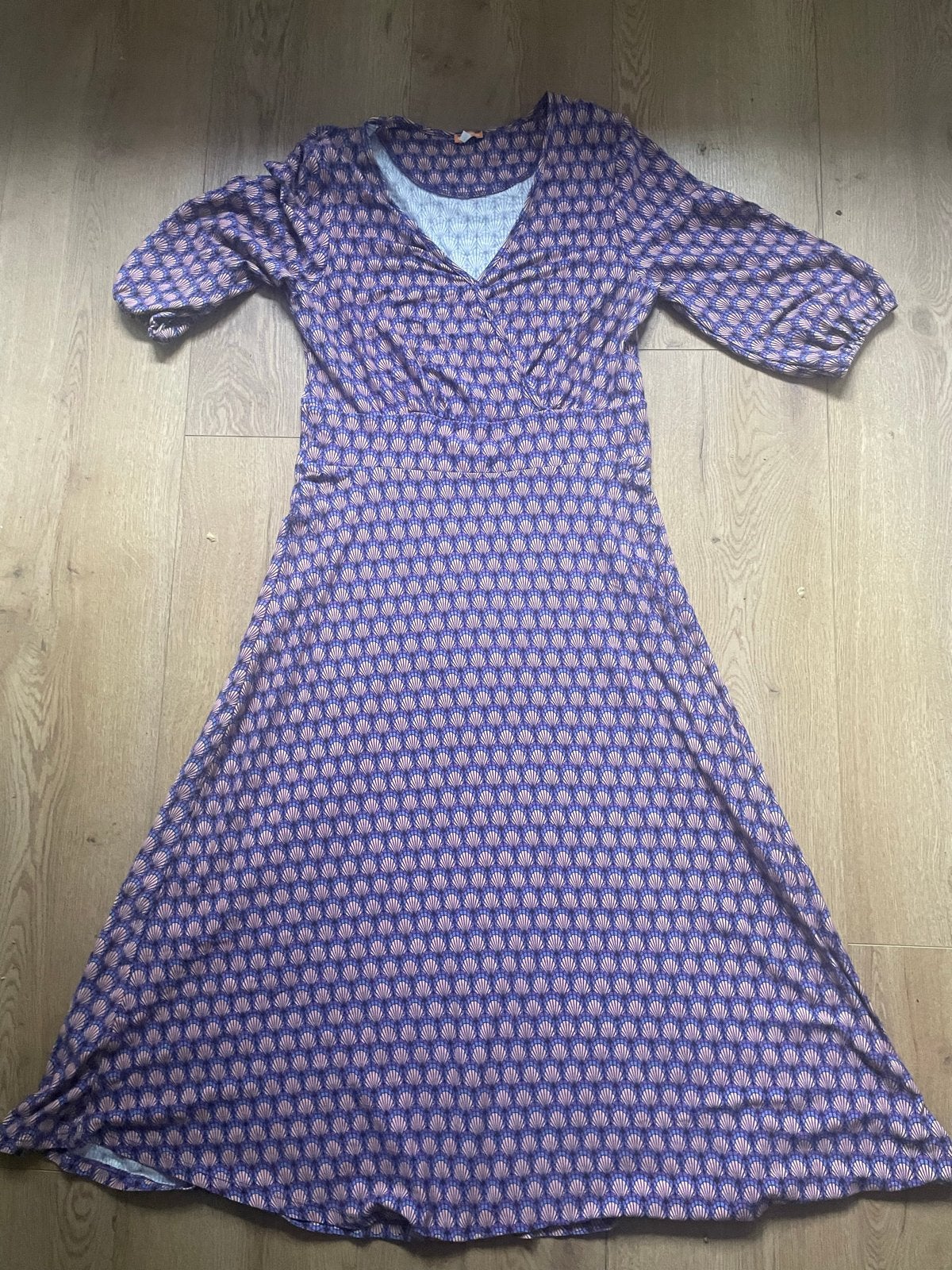 Tante Betsy jurk met schelpenprint - Maat XL, Meerkleurig, Maat 46/48 (XL) of groter, Ophalen of Verzenden, Zo goed als nieuw