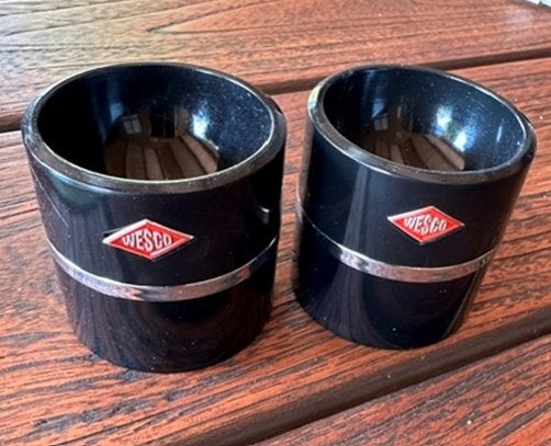2 Wesco eierdopjes zwart, Ophalen, Kunststof, Overige merken, Overige typen