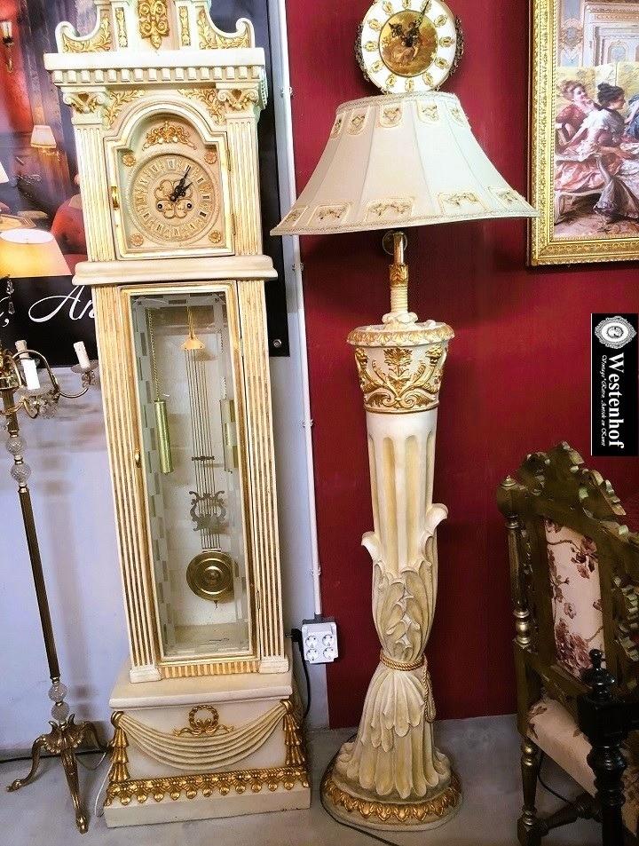 Barok staande lamp vloerlamp klassiek vintage crème met goud, Huis en Inrichting, Lampen | Vloerlampen, Ophalen, Gebruikt, Overige materialen