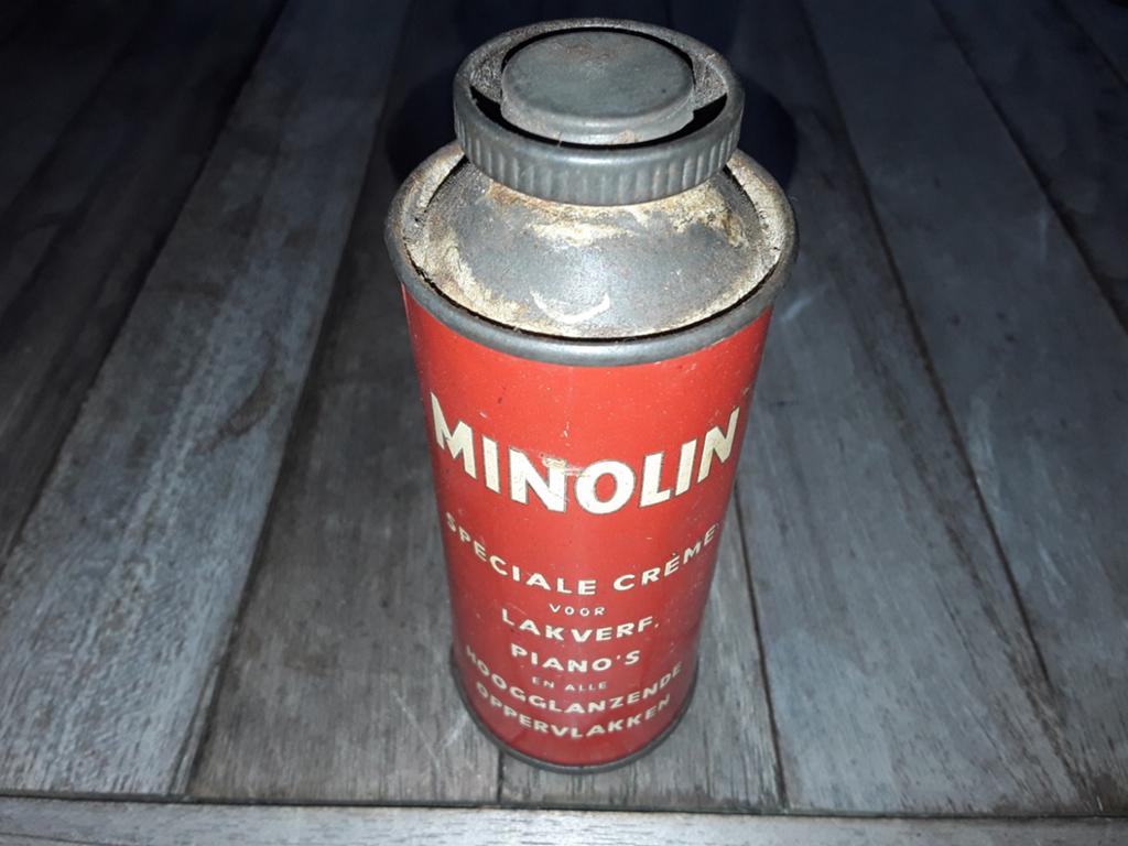 Vintage Minolin blikje speciale crème voor lakverf piano`s, Ophalen of Verzenden