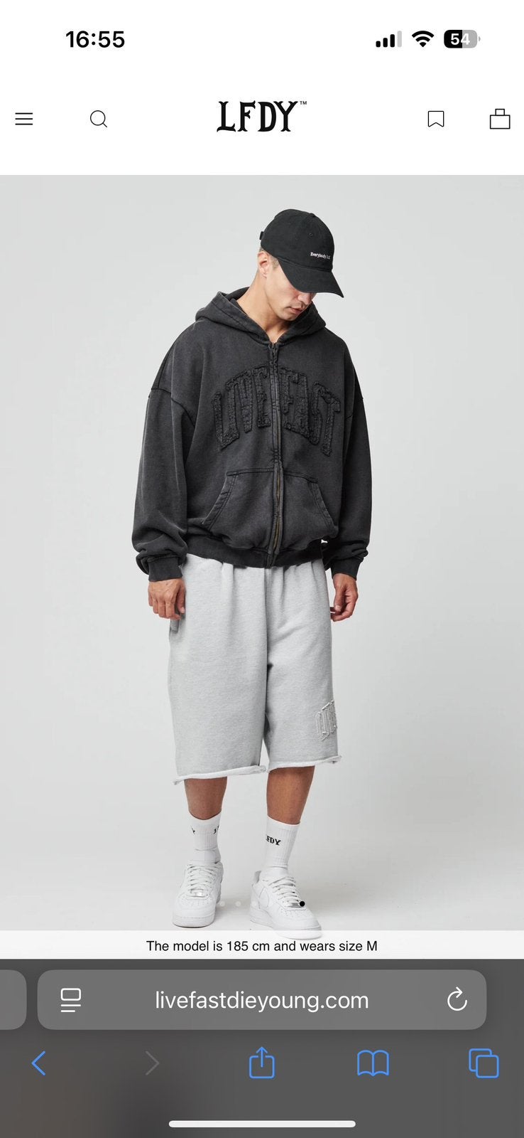 Lfdy ripped college hooded zip maat L LIVE FAST DIE YOUNG, Ophalen of Verzenden, Zo goed als nieuw, Zwart