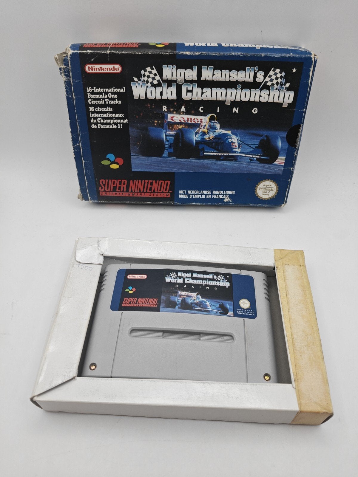 Nigel Mansell's World Championship Racing SNES Boxed, Nintendo, Gebruikt, 1 speler, Eén computer