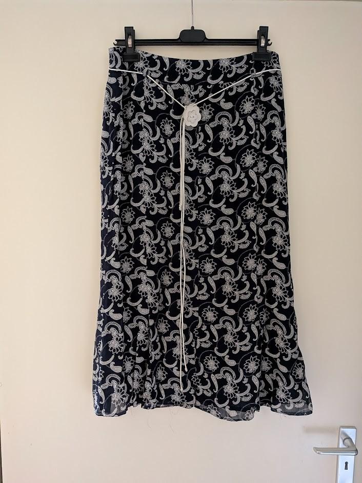donkerblauw/witte rok, Kleding | Dames, Rokken, Blauw, Maat 42/44 (L), Cavita, Ophalen of Verzenden