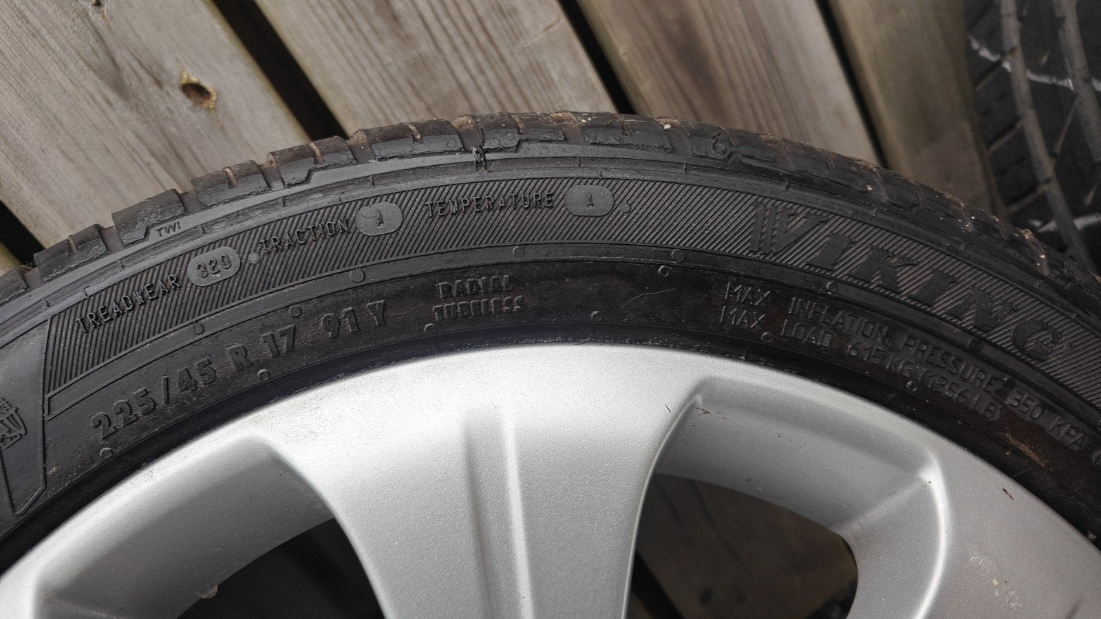Lichtmetalen Opel velgen met band (5x110), Ophalen, Gebruikt, Banden en Velgen, 17 inch