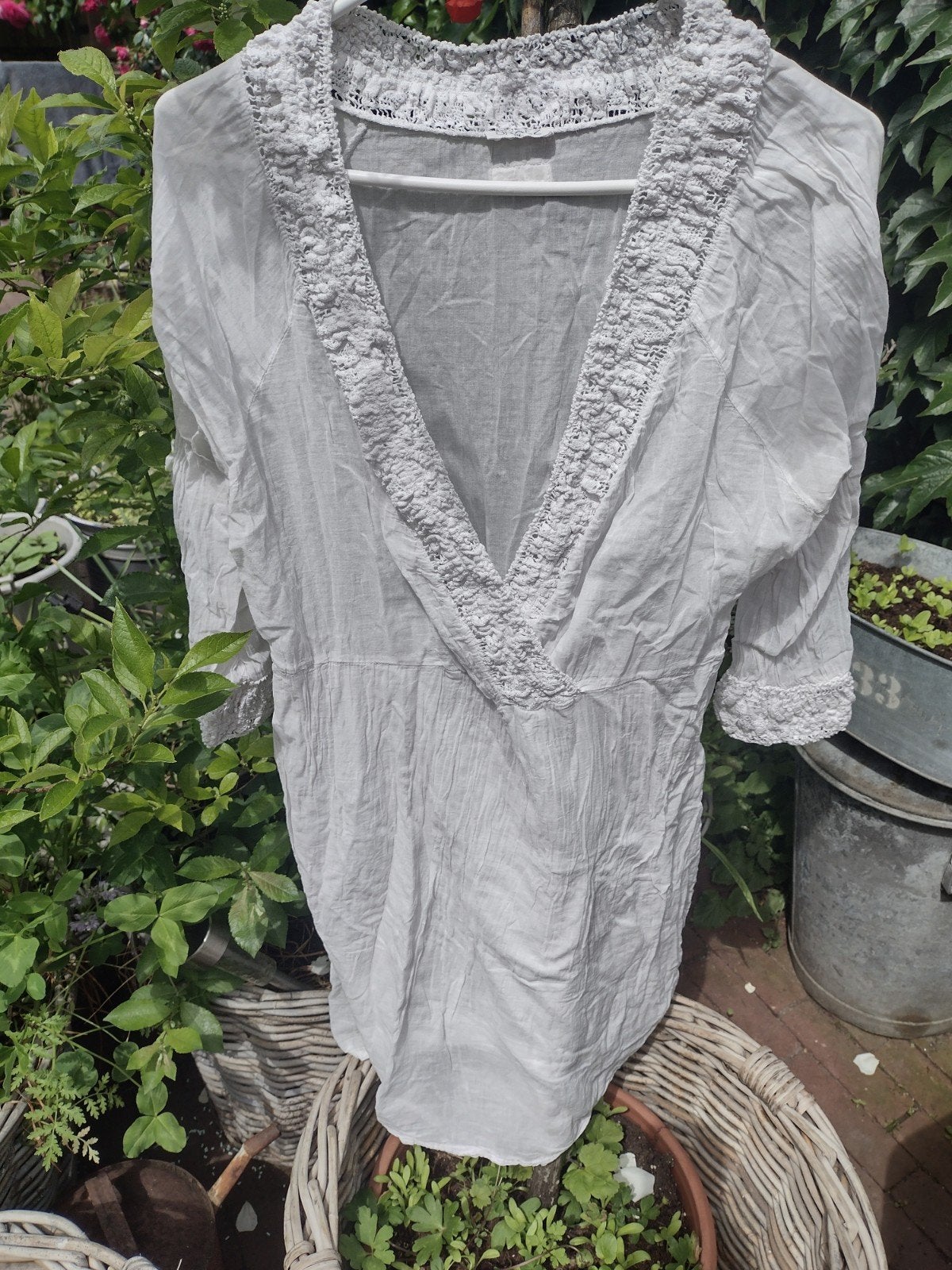 BRAEZ Luchtige Tuniek Maat 38/40 (kleine 42), Kleding | Dames, Maat 38/40 (M), Wit, BRAEZ, Ophalen of Verzenden