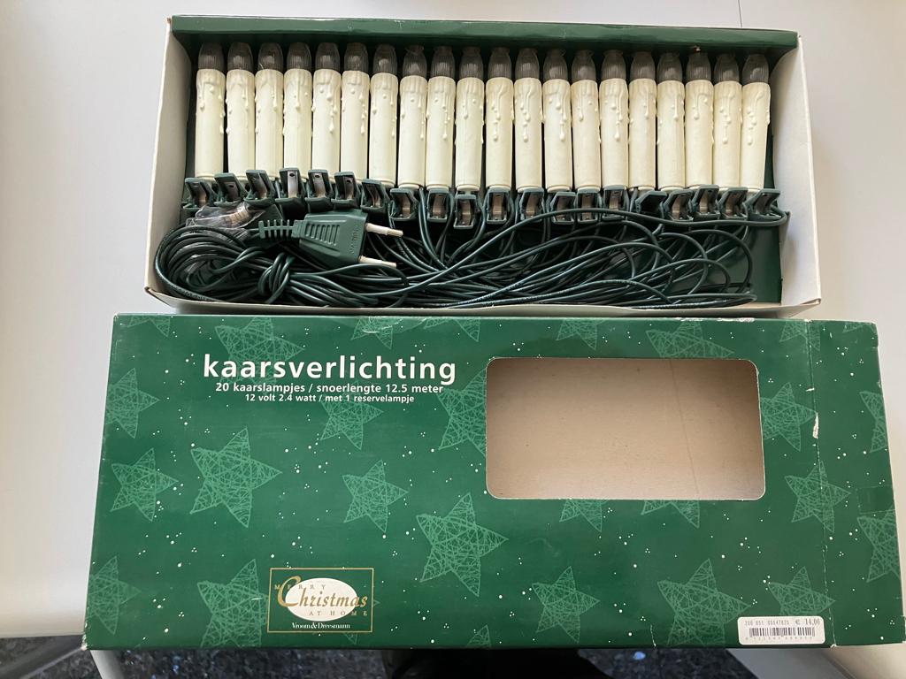 Kerst Kaarsverlichting met 20 kaarslampjes, Diversen, Kerst, Ophalen of Verzenden, Gebruikt