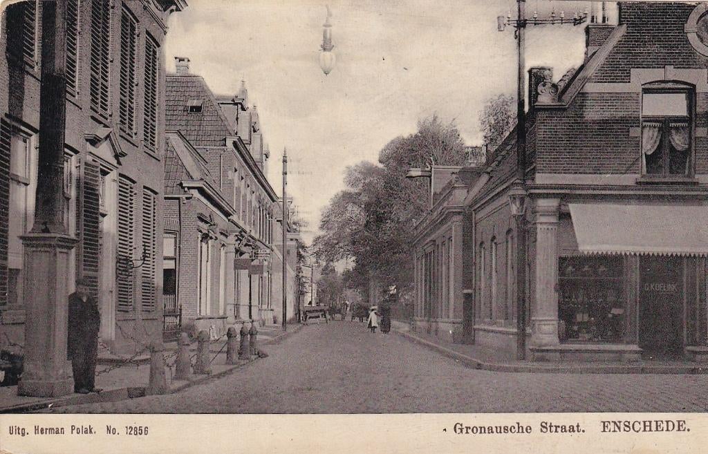 Enschede, Fotokaart., Verzenden, Voor 1920, Gelopen, Overijssel