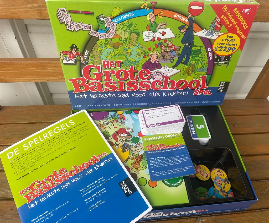 Het Grote basisschoolspel + vragenset groep 3 | COMPLEET, Ophalen of Verzenden, Zo goed als nieuw