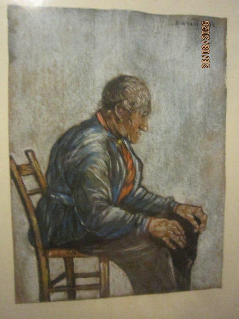Bernard Berk, Mooie aquarel van een Larensch Boertje, Antiek en Kunst, Kunst | Schilderijen | Klassiek, Ophalen, Portret of Personen