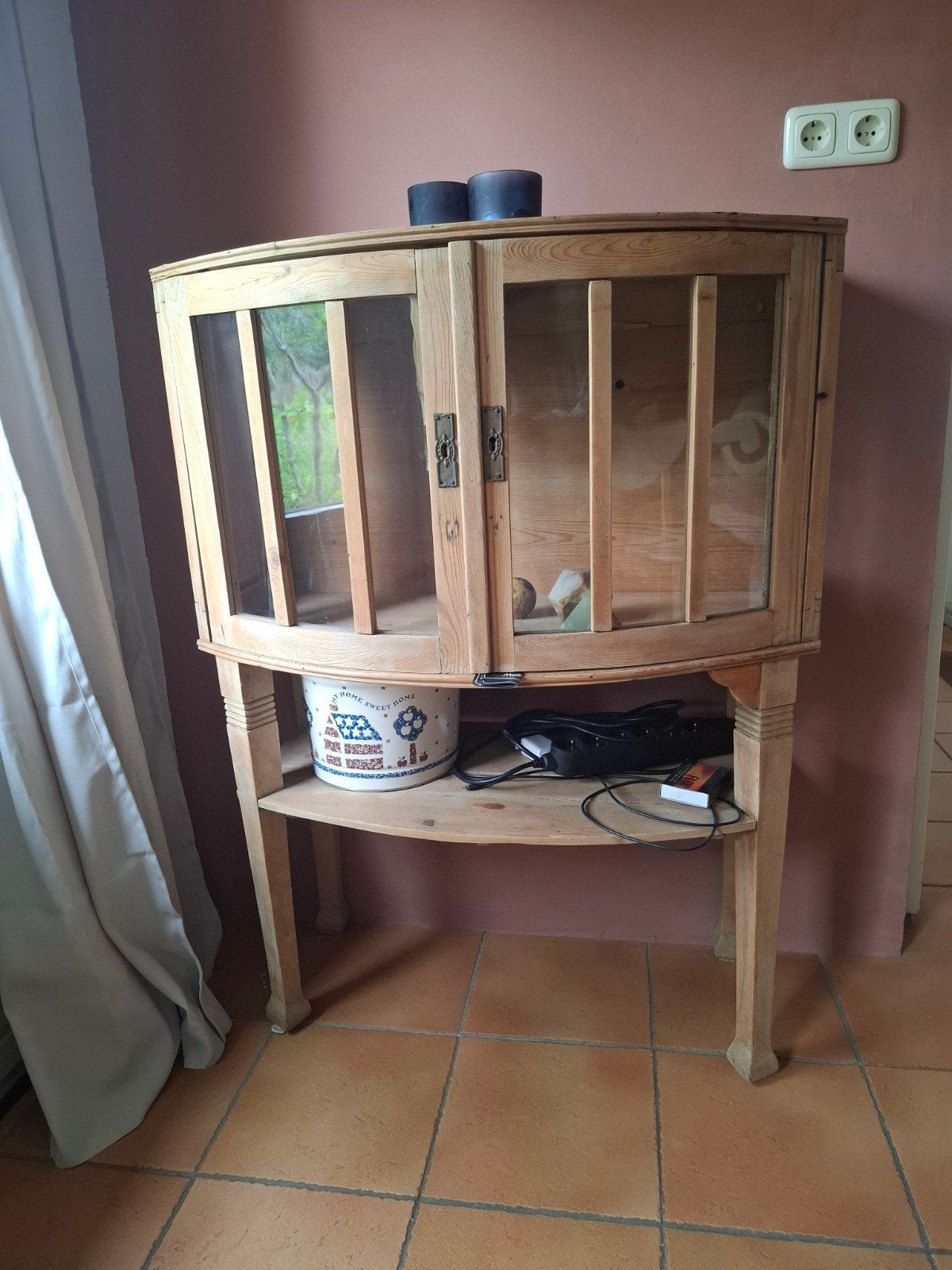 Theekastje grenen vintage buikkast, Ophalen of Verzenden