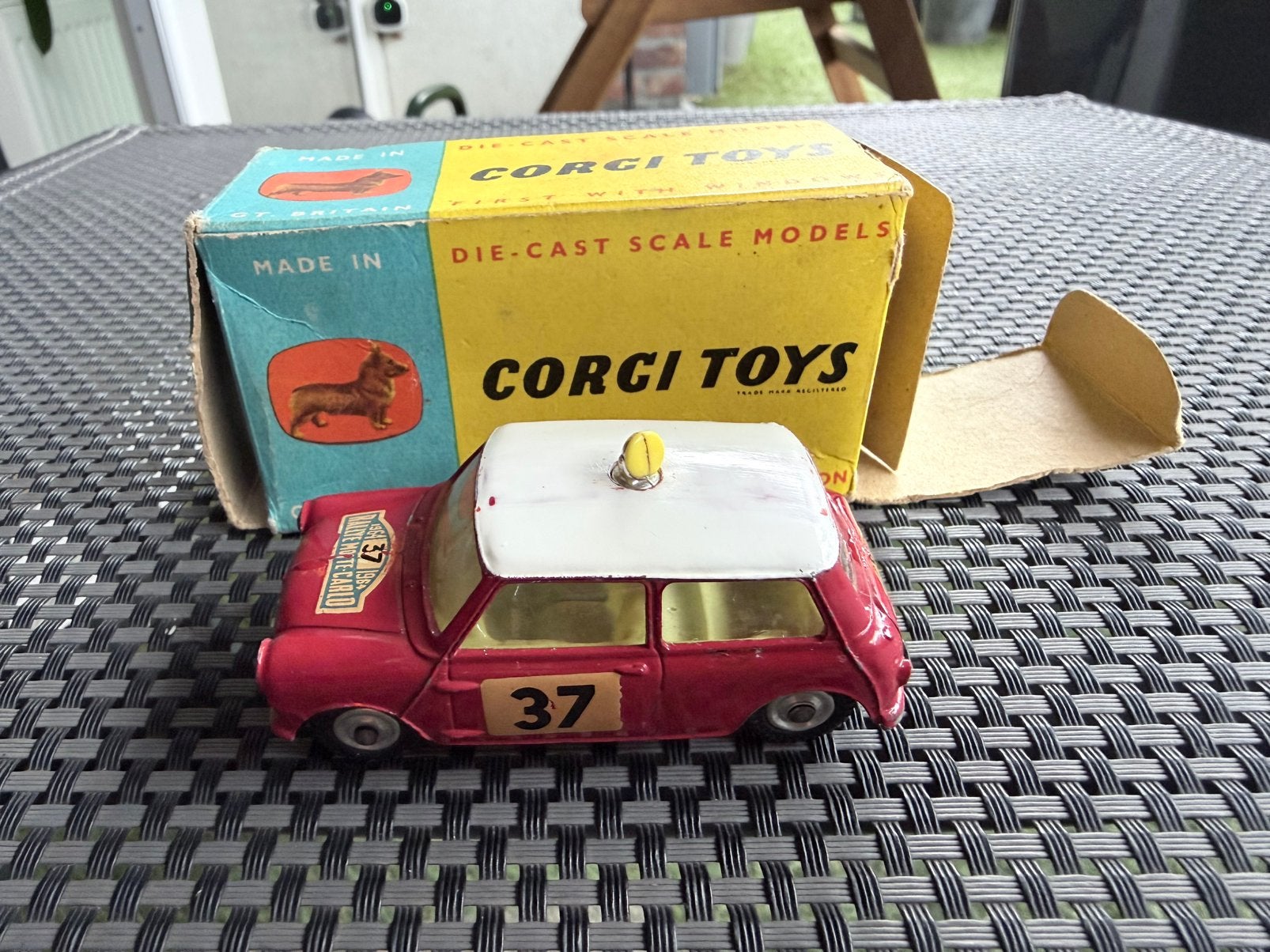 Corgi Toys Morris Mini Cooper "S" Monte Carlo #317, Ophalen of Verzenden, Gebruikt