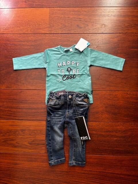 Feetje Setje maat 68 met spijkerbroek en shirt (advr 83), Kinderen en Baby's, Babykleding | Maat 68, Nieuw, Ophalen of Verzenden