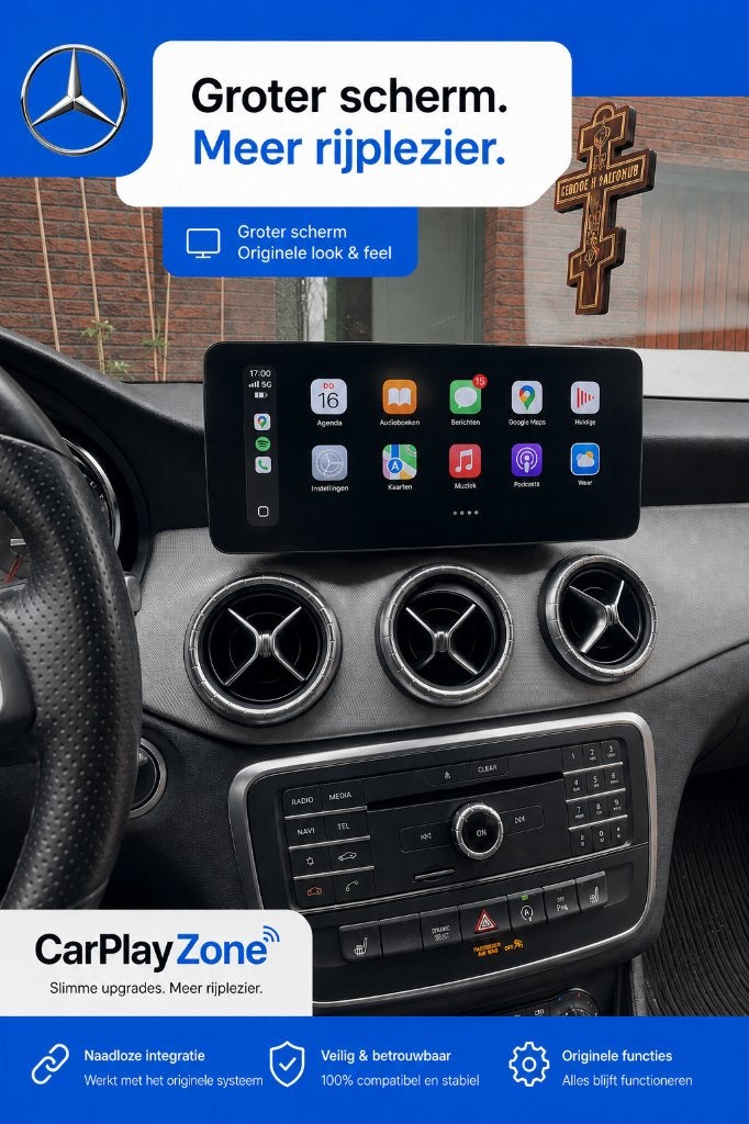 Mercedes Groter CarPlay Scherm | A B C E Klasse CLA GLA GLC, Auto diversen, Autonavigatie, Ophalen of Verzenden, Nieuw