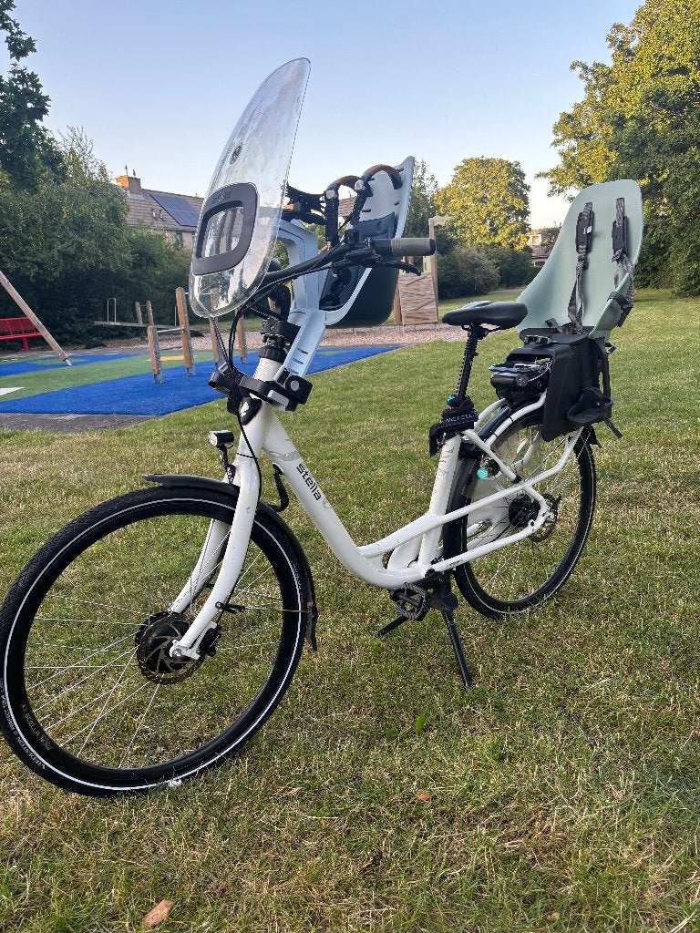 Stella elektrische moederfiets inclusief 2 kinderzitjes, Fietsen en Brommers, Elektrische fietsen, Zo goed als nieuw, 51 tot 55 cm