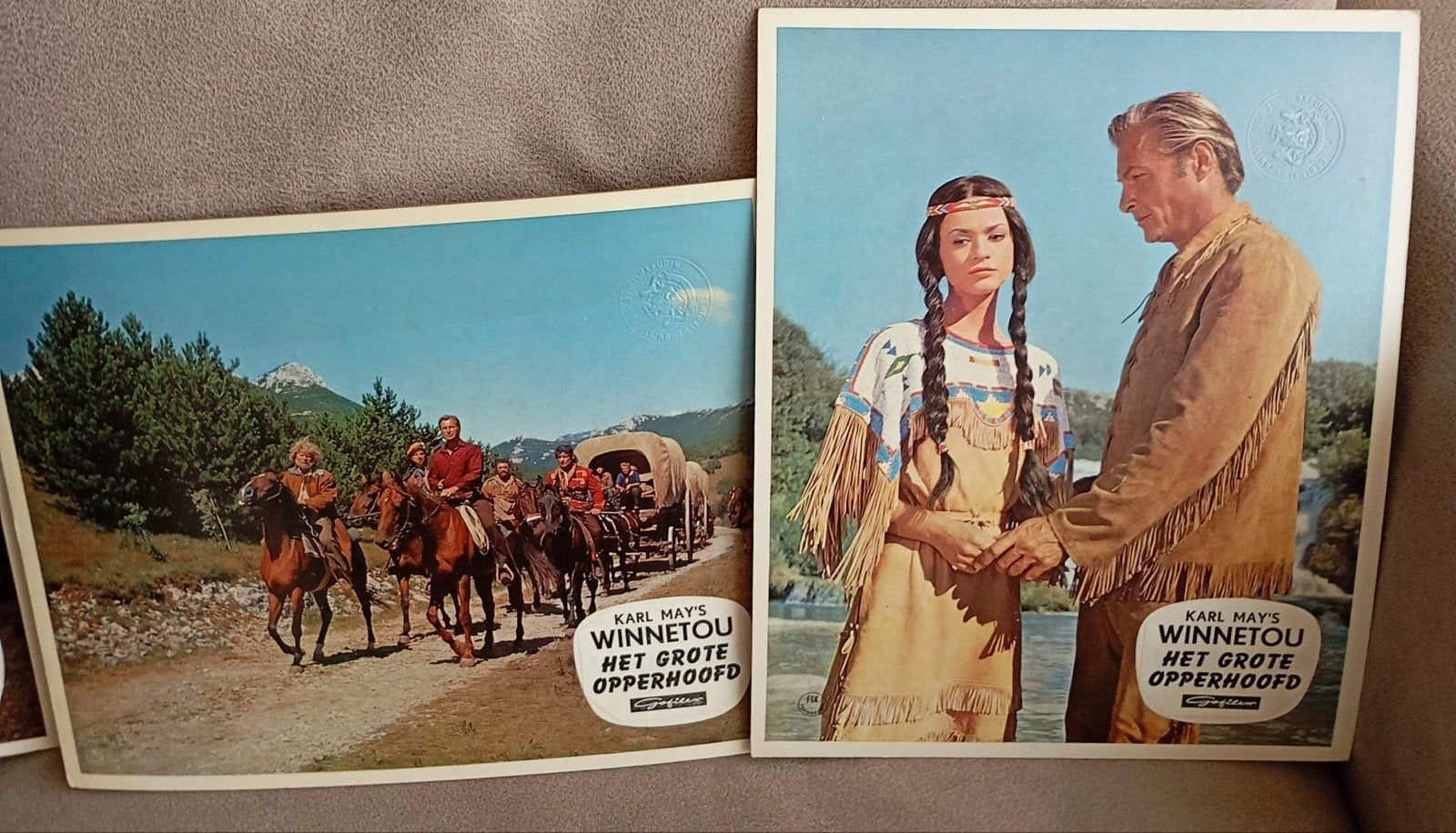 Karl May's Winnetou Het Grote Opperhoofd - 2 Prenten, 1960 tot 1980, Gebruikt, Ophalen of Verzenden, Prent