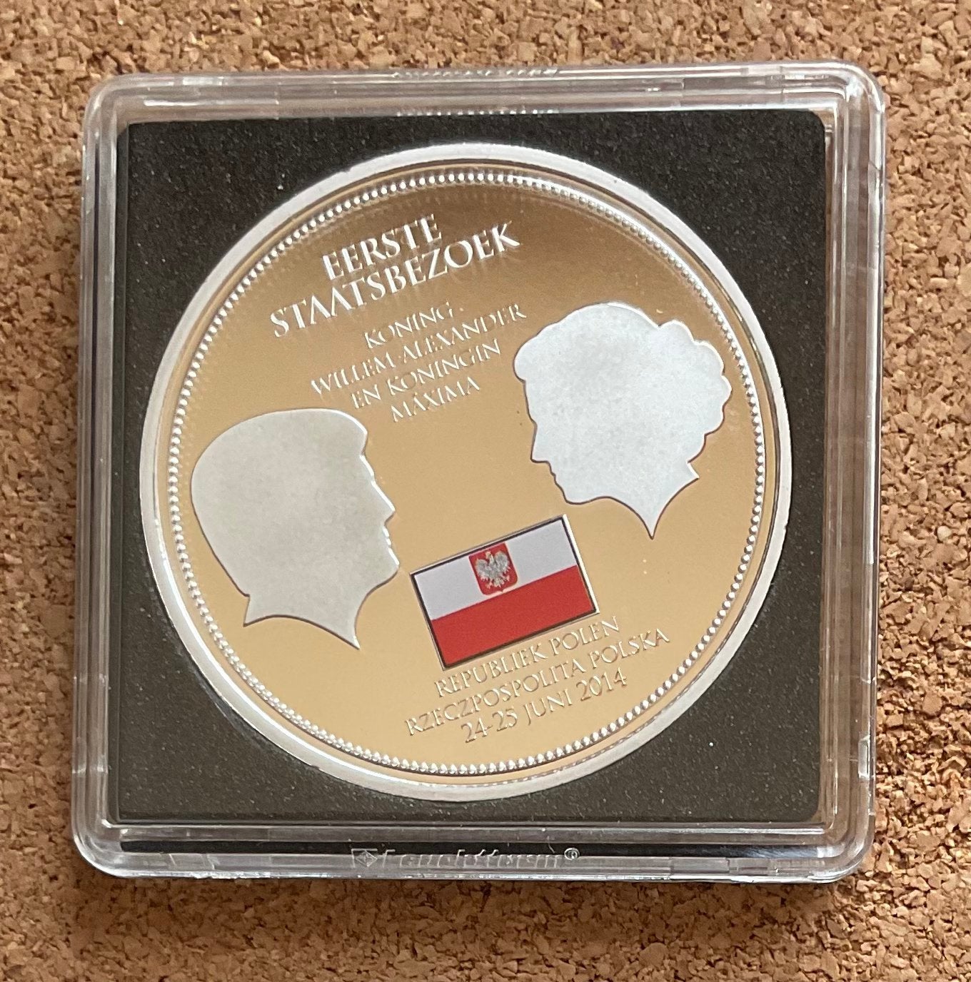 Penning - Willem Alexander - Eerste Staatsbezoek POLEN 2014., Postzegels en Munten, Ophalen of Verzenden, Overige materialen, Nederland