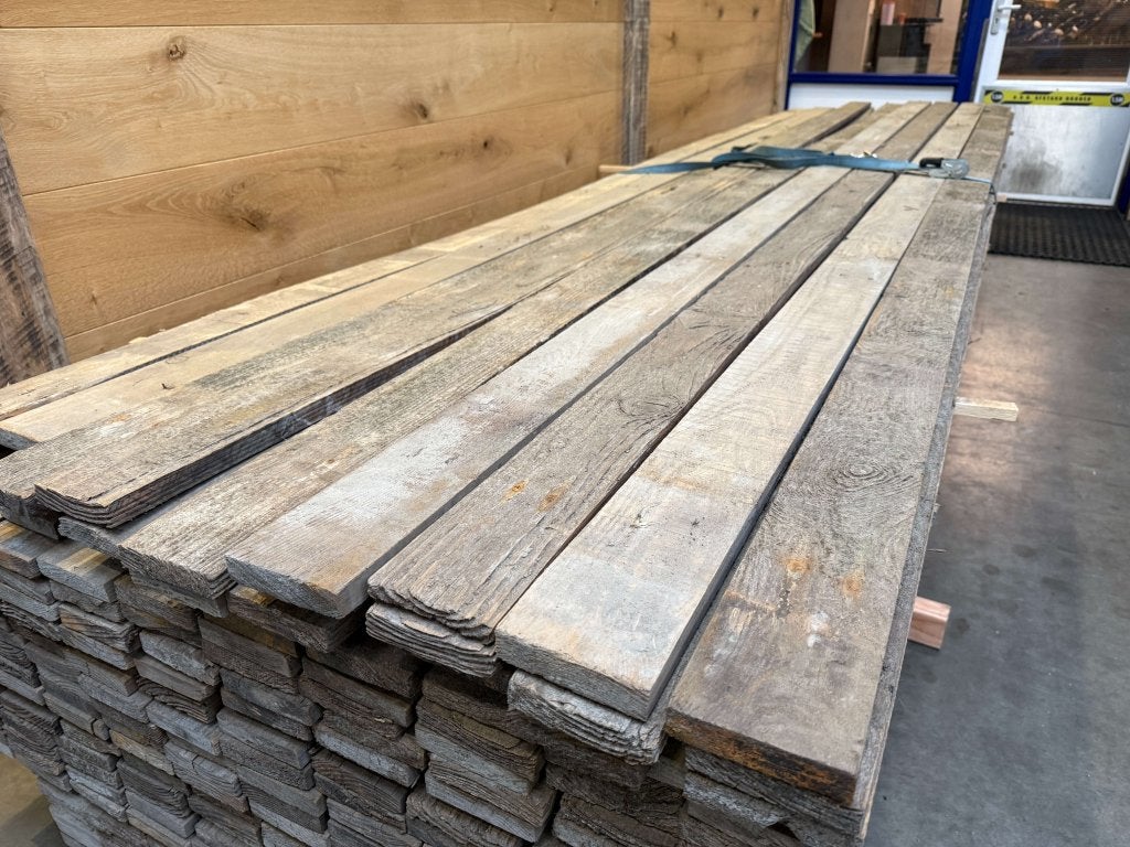 Gebruikte oude vuren planken 22x100MM circa 400CM, Doe-het-zelf en Verbouw, Hout en Planken, Gebruikt, Minder dan 25 mm, Ophalen of Verzenden