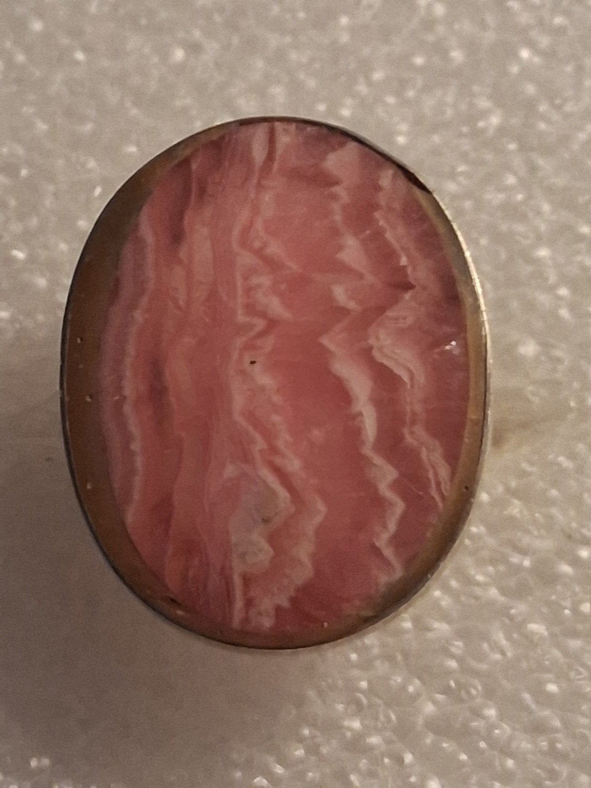 Zilveren ring met Rhodocrosiet steen -- ringmaat 19, Sieraden, Tassen en Uiterlijk, 19 tot 20, Nieuw, Ophalen of Verzenden, Zilver