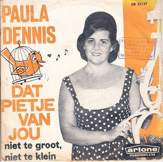 paula dennis - dat pietje van jou ( piraat/1962), Gebruikt, 7 inch, Ophalen of Verzenden, Fotohoes